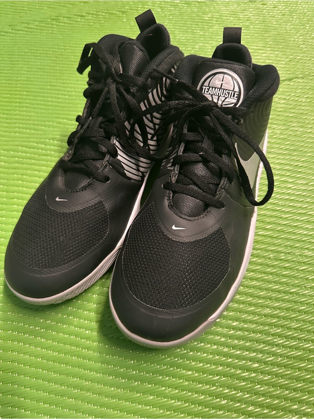 Nike Kids Black and White High-Top Basketball Sneakers
